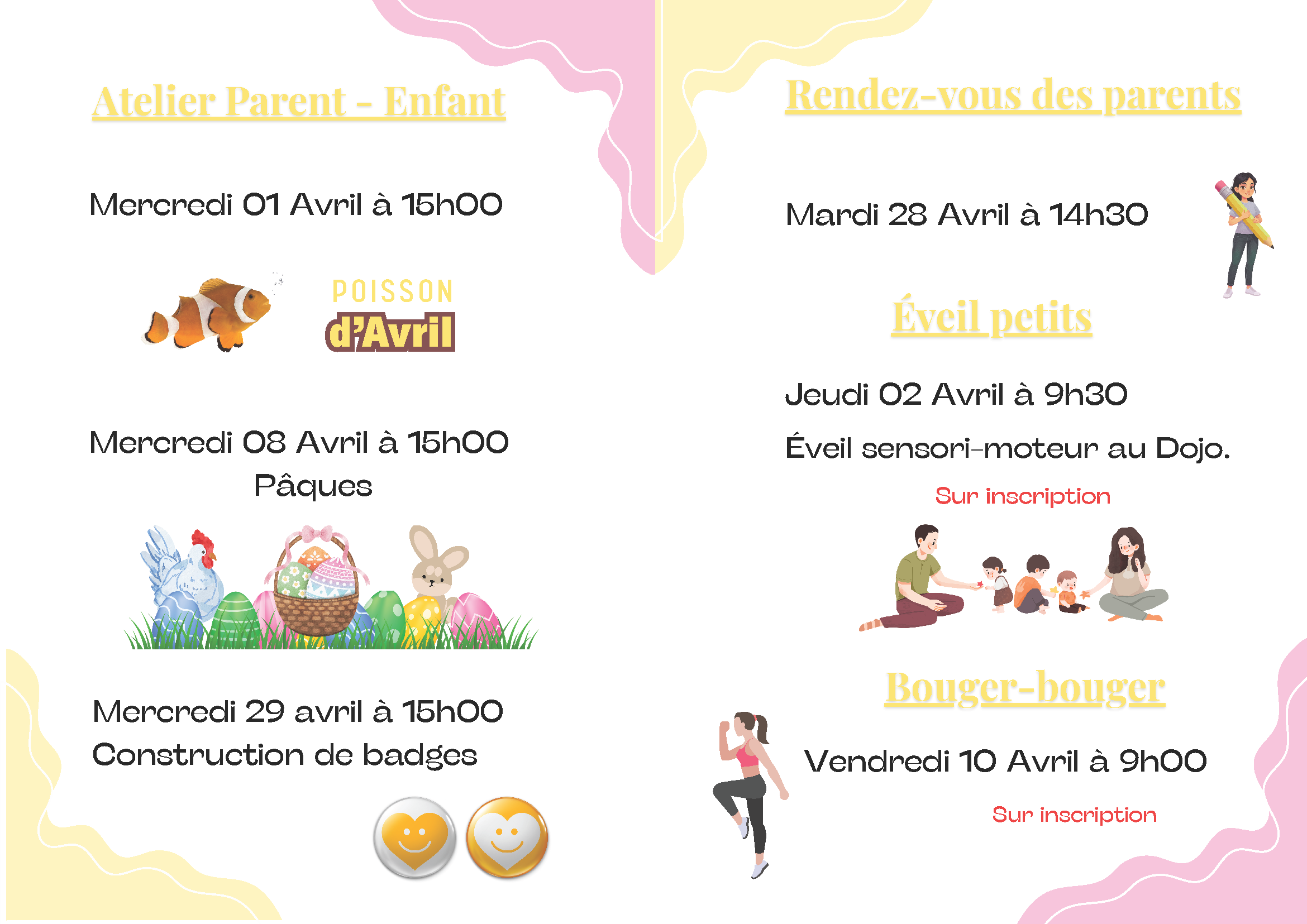 Programme Avril familles MJC Raguin Cannes la Bocca