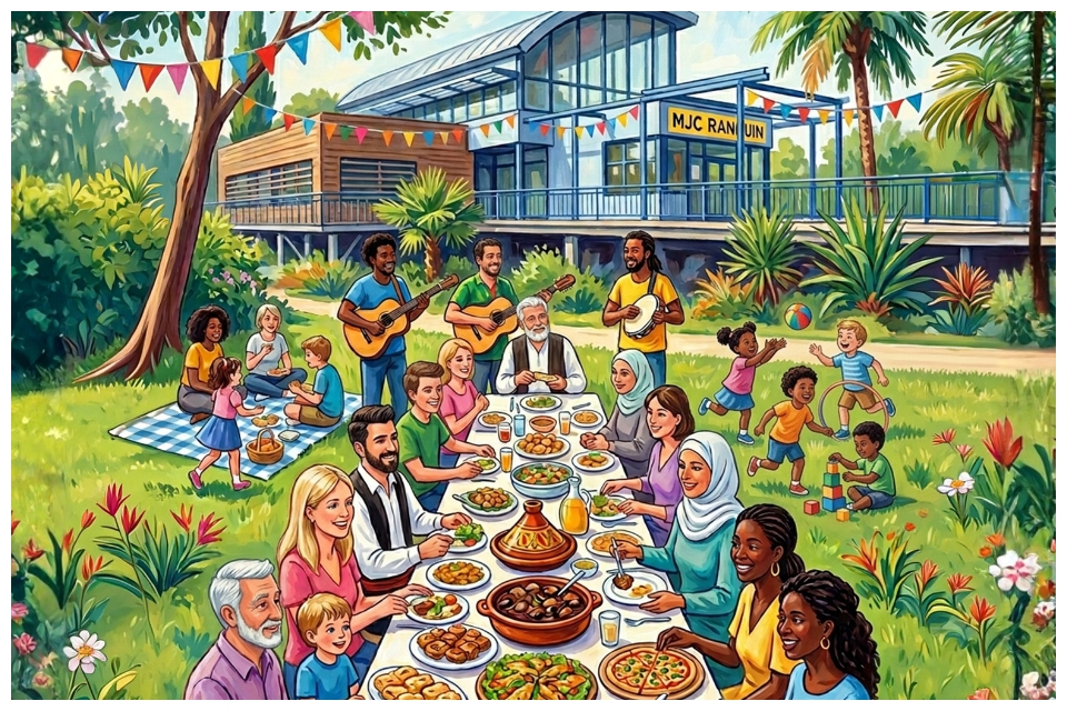 Repas partagé à la MJC ranguin 7 juillet 2026